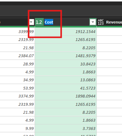 Product standard cost